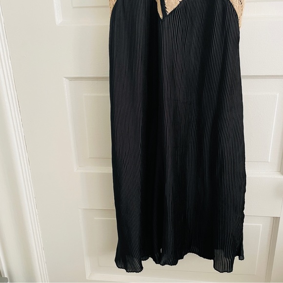 Anthropologie Knitted & Knotted Cream and Black Asymmetrical Dress - Picture 8 of 9